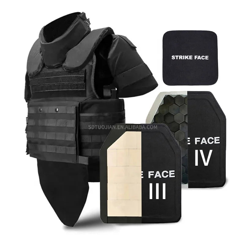 High Protection Ceramic Strike Face 10x12 Inch Ballistic Protection Plate Tactical Vest Plate & UHMWPE, AL203 Protection Plate