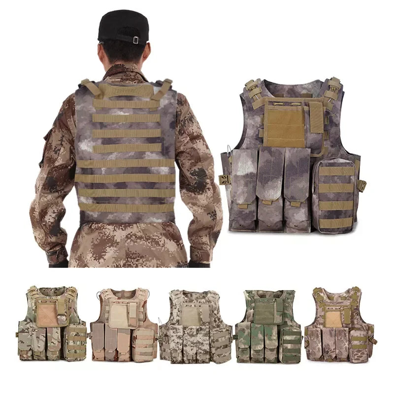 Quick Release Ballistic Fabric Security Plate Carrier Camouflage Hunting Tactical Vest - Image 3