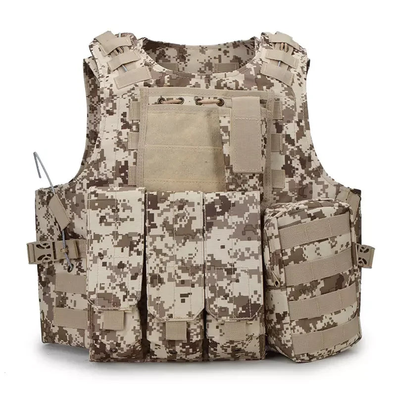 Quick Release Ballistic Fabric Security Plate Carrier Camouflage Hunting Tactical Vest - Image 5