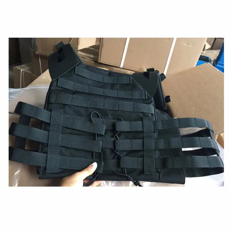 Wholesale Nylon Oxford Plate Carrier Molle Safety Black Tactical Vest - Image 5